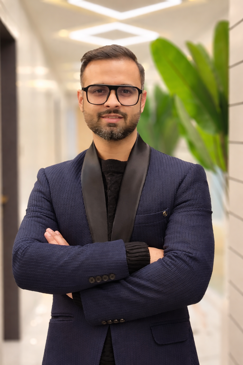 confident professional with stylish attire